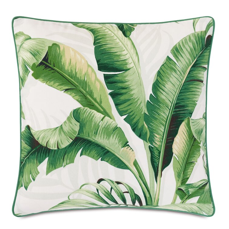 Abaca Banana Leaf Outdoor Square Pillow Cover Insert